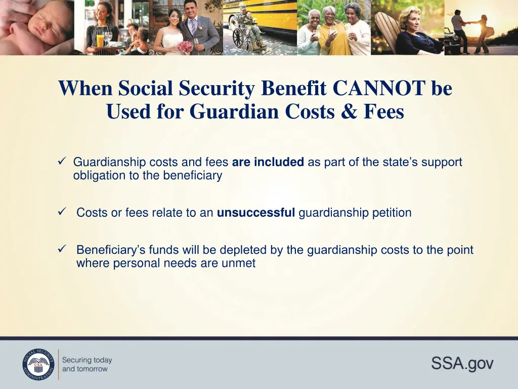 when social security benefit cannot be used