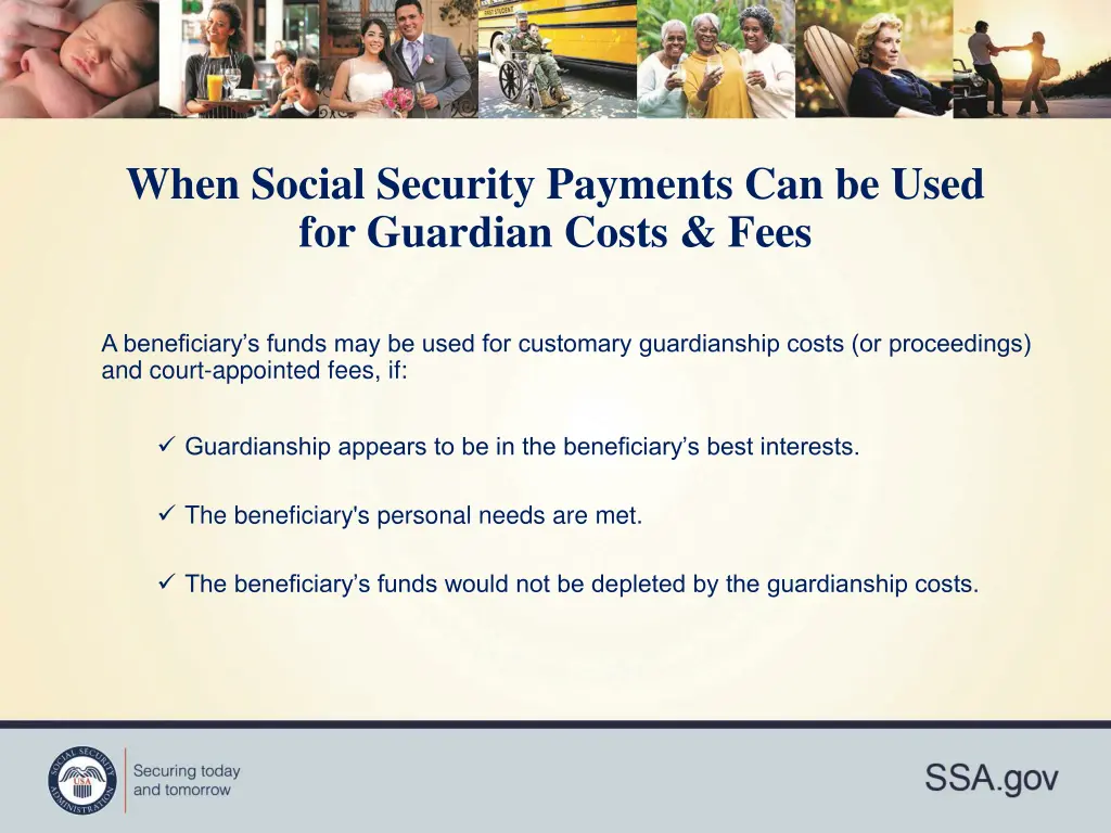 when social security payments can be used