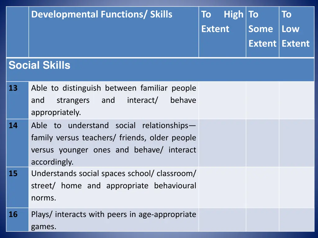 developmental functions skills 2