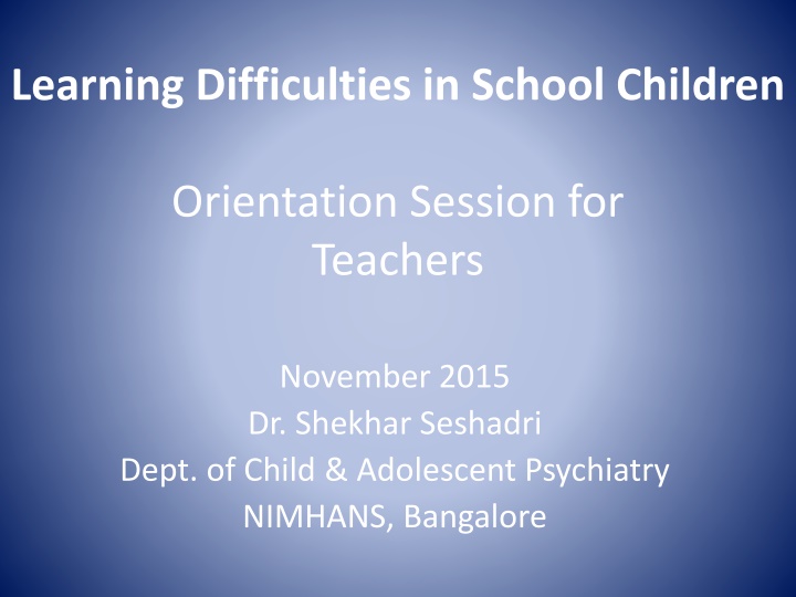 learning difficulties in school children