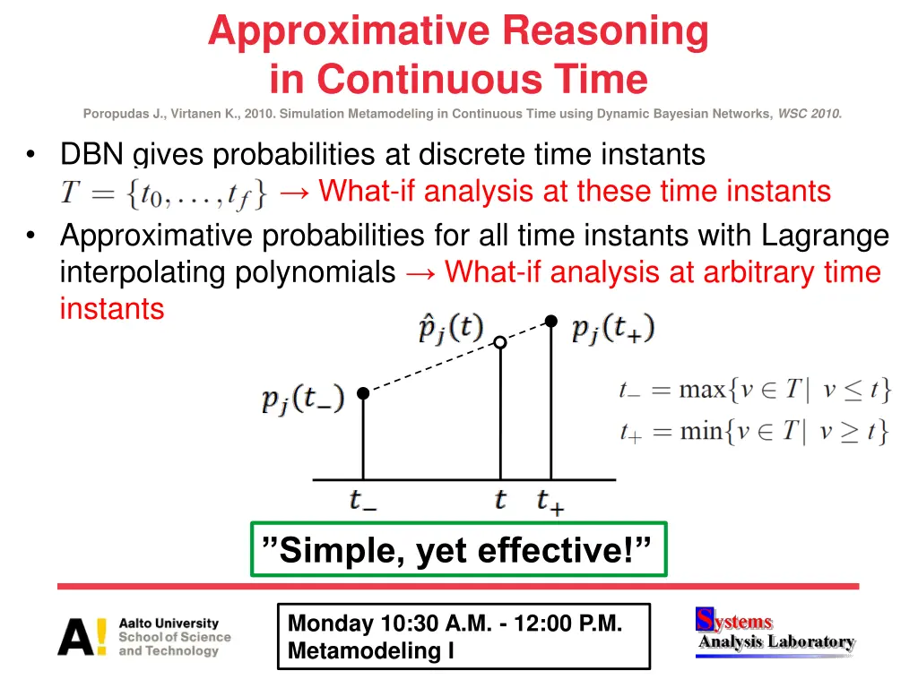 approximative reasoning in continuous time