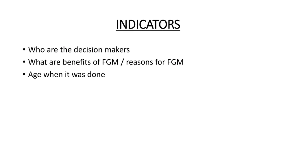 indicators indicators