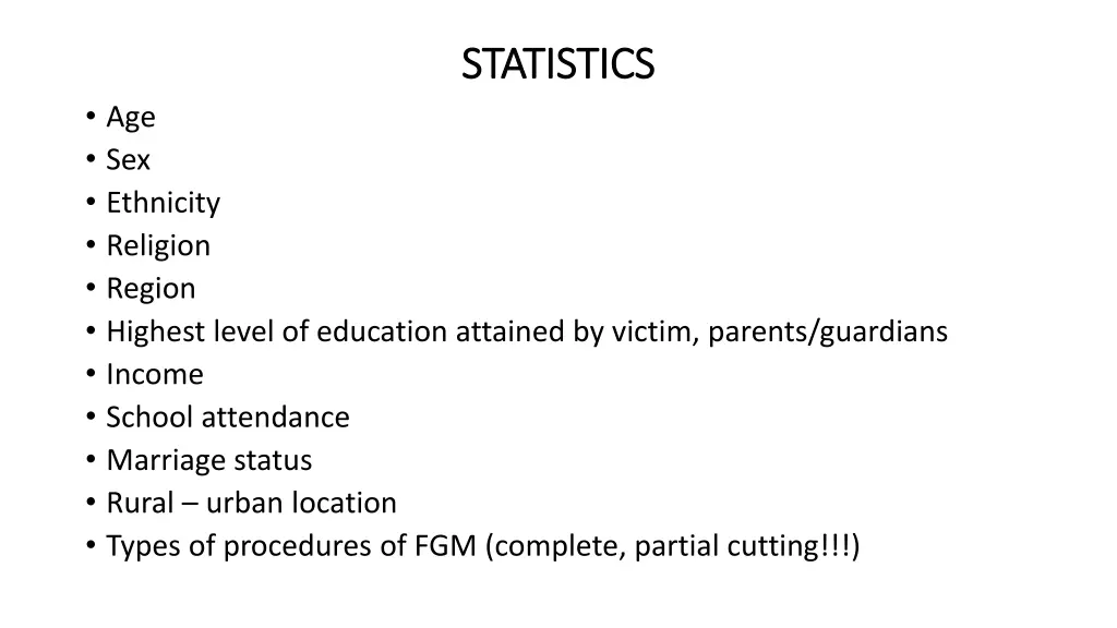 statistics statistics