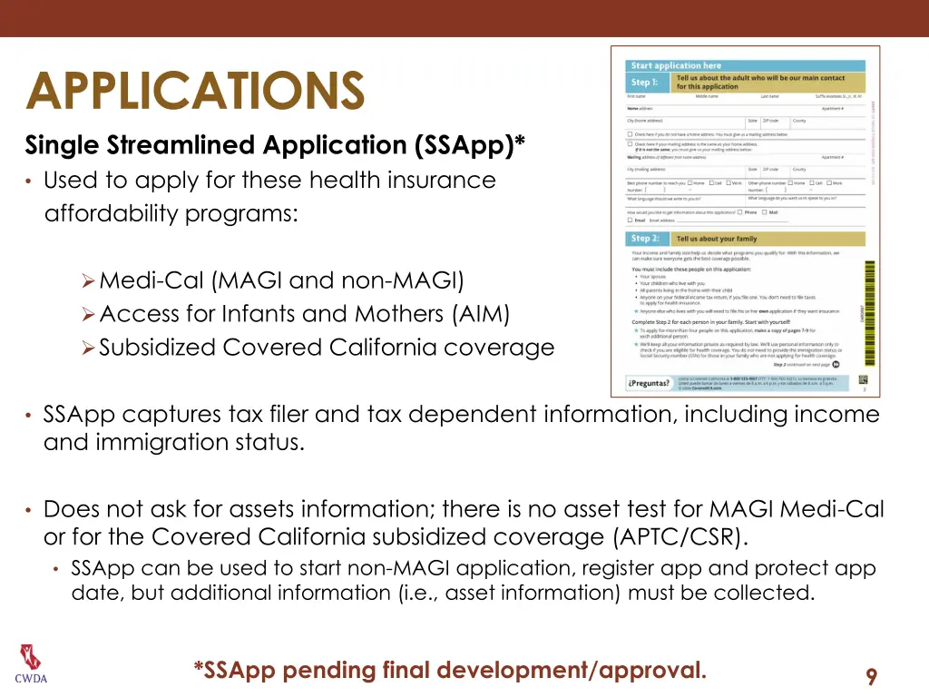 applications single streamlined application ssapp