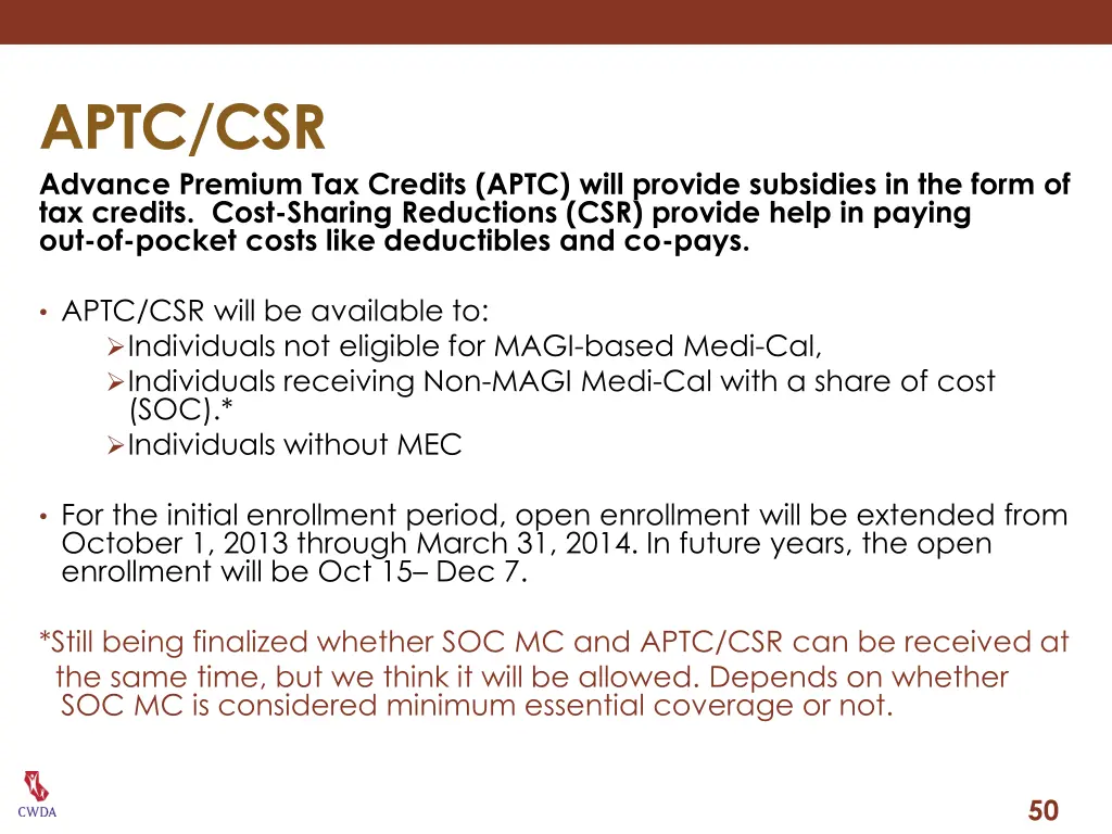 aptc csr advance premium tax credits aptc will
