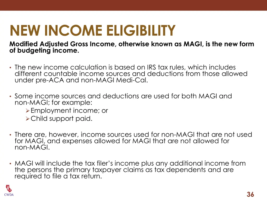 new income eligibility modified adjusted gross