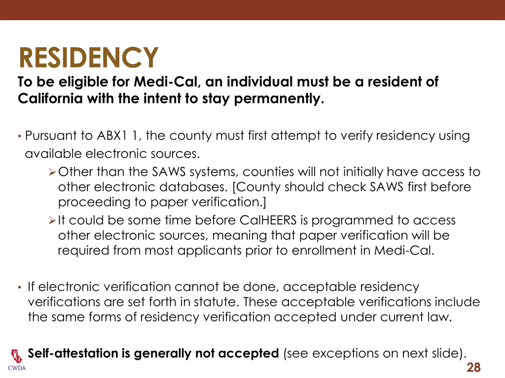 residency to be eligible for medi
