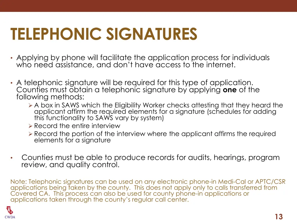 telephonic signatures