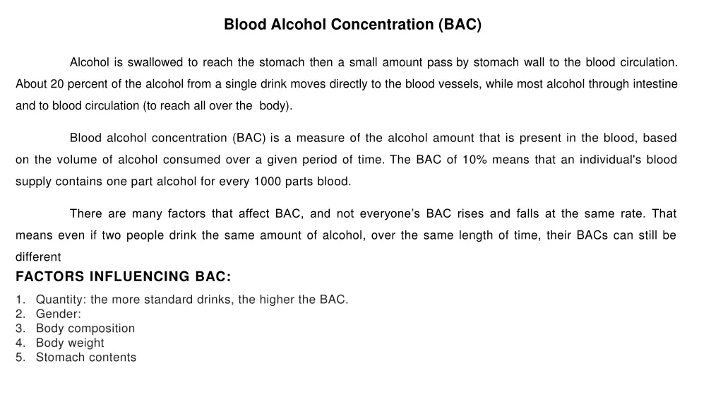 blood alcohol concentration bac