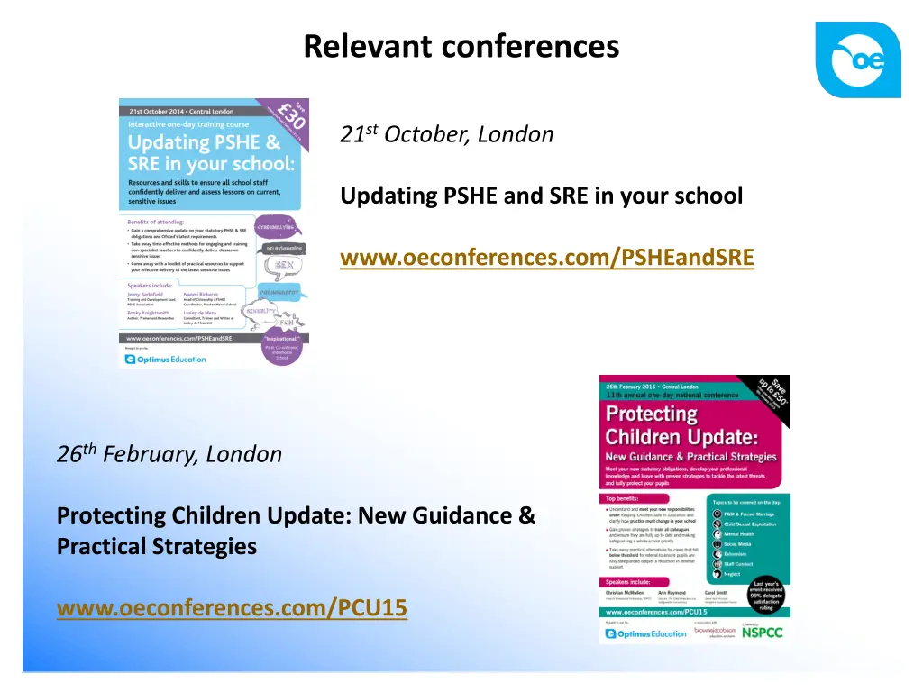 relevant conferences
