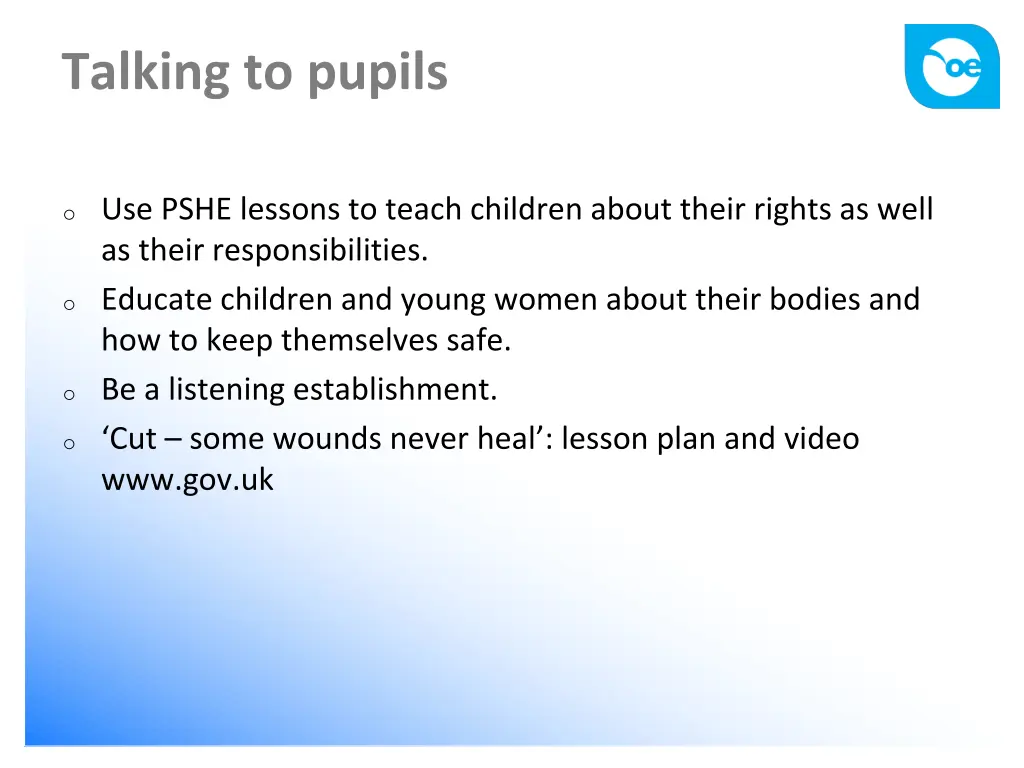 talking to pupils