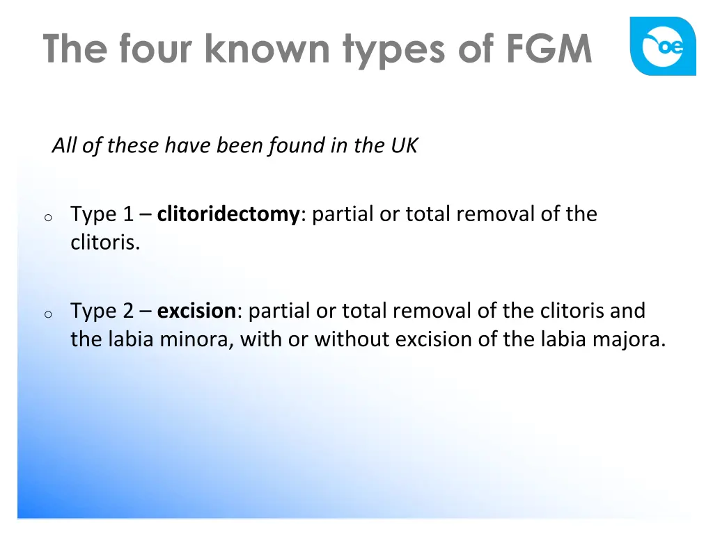 the four known types of fgm