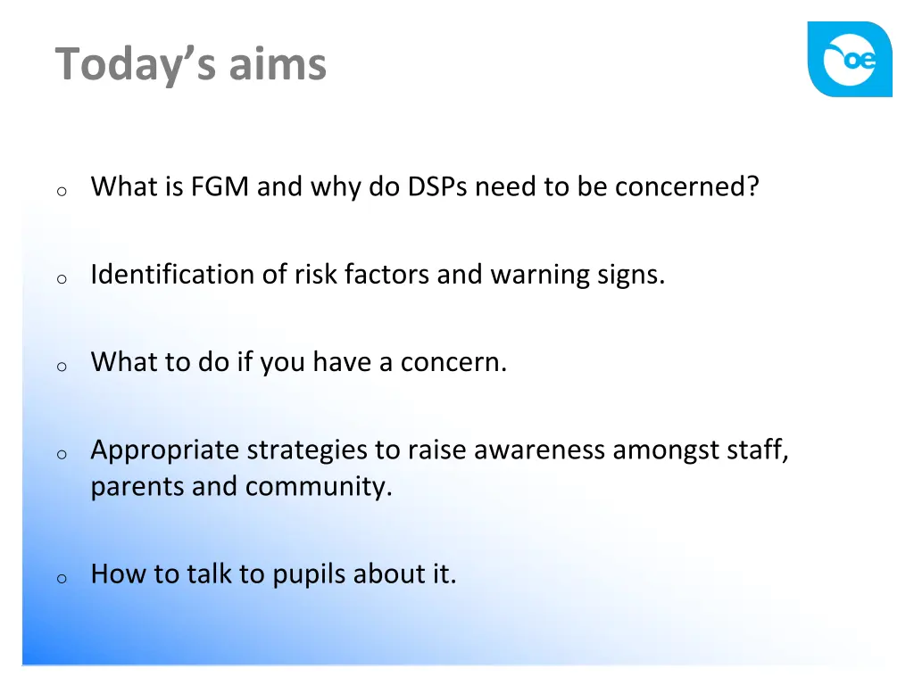 today s aims