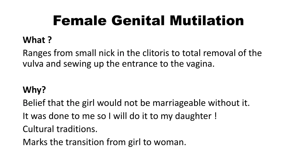 female genital mutilation