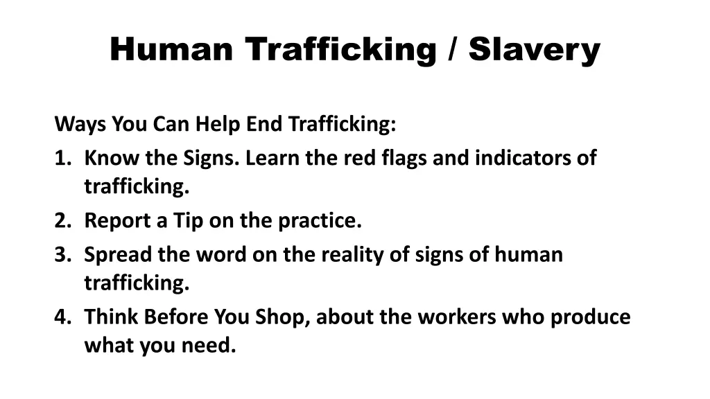 human trafficking slavery 1