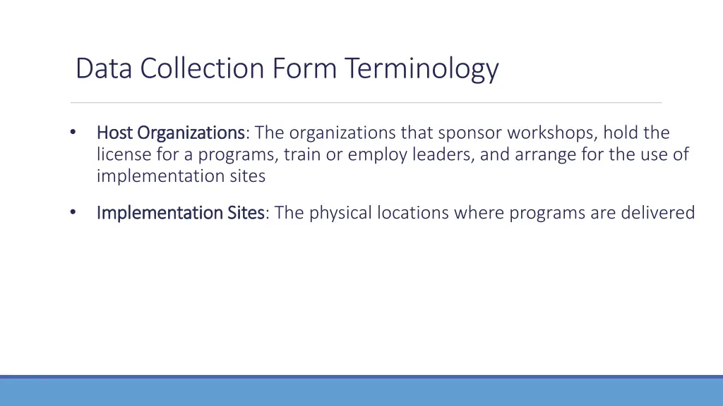 data collection form terminology 1
