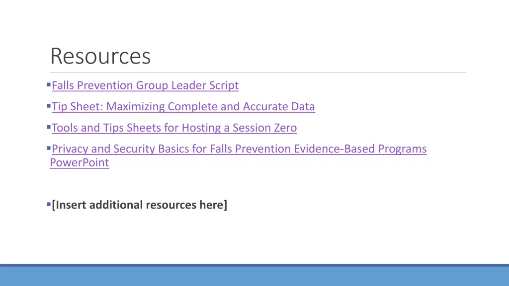 resources