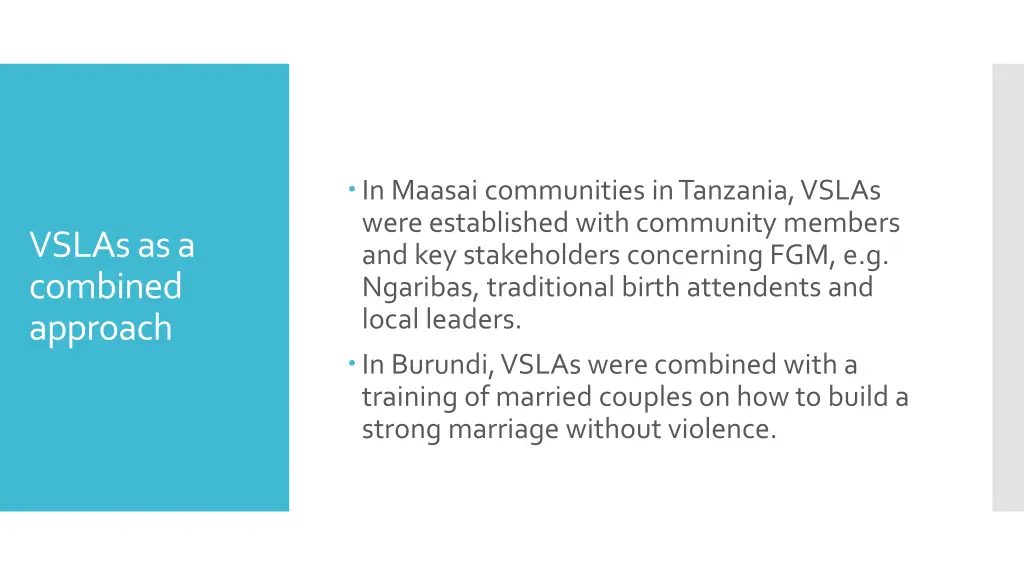 in maasai communities in tanzania vslas