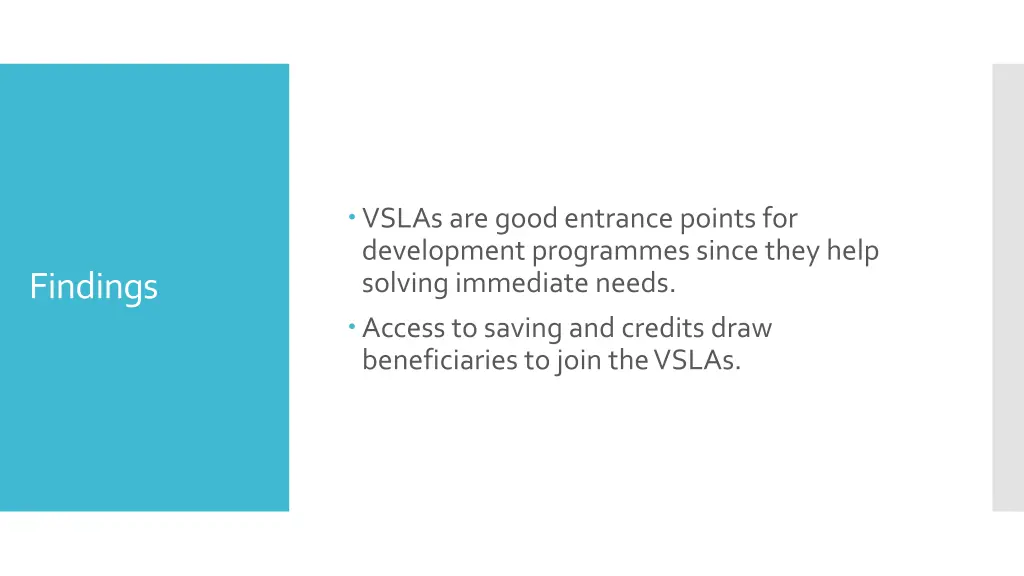 vslas are goodentrance points for development