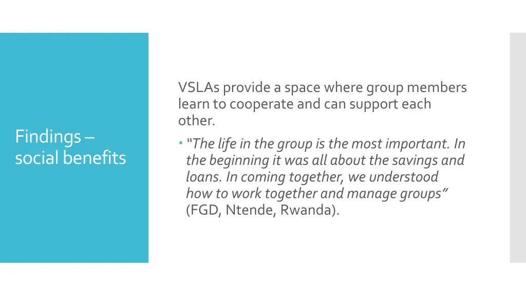 vslas provide a space wheregroup members learn