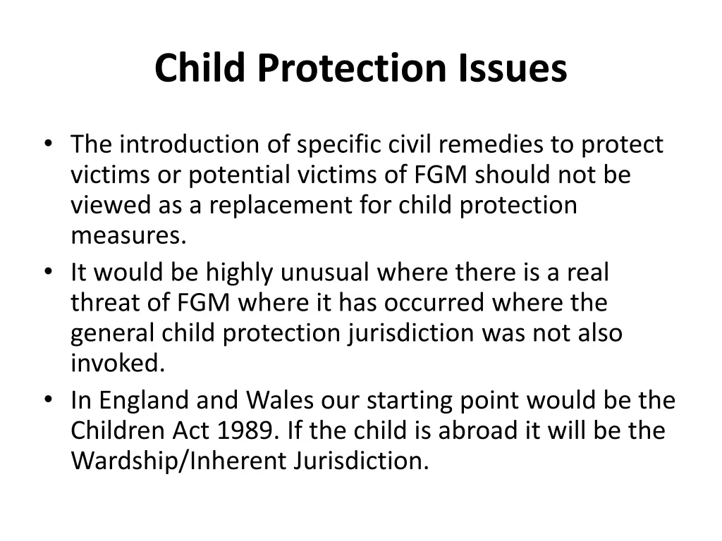 child protection issues