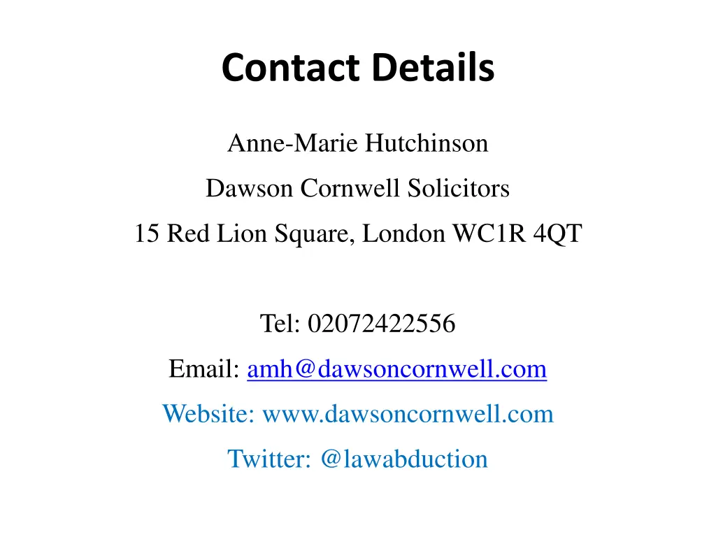 contact details