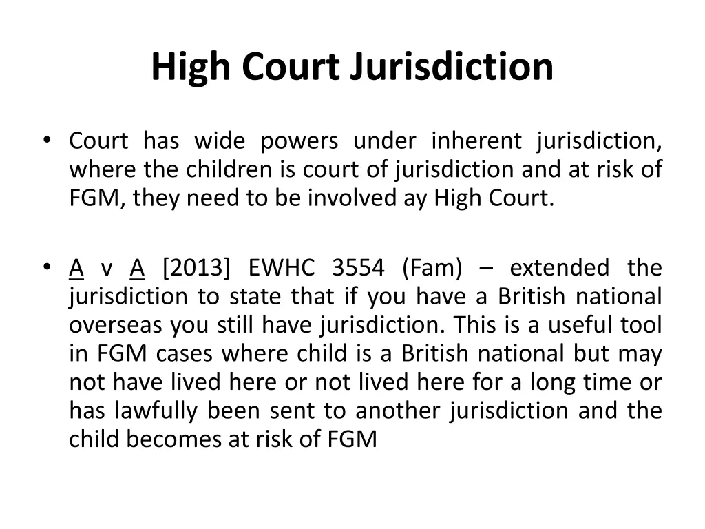 high court jurisdiction
