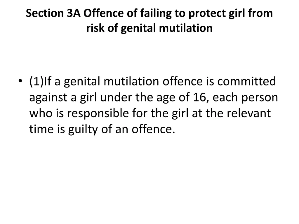 section 3a offence of failing to protect girl