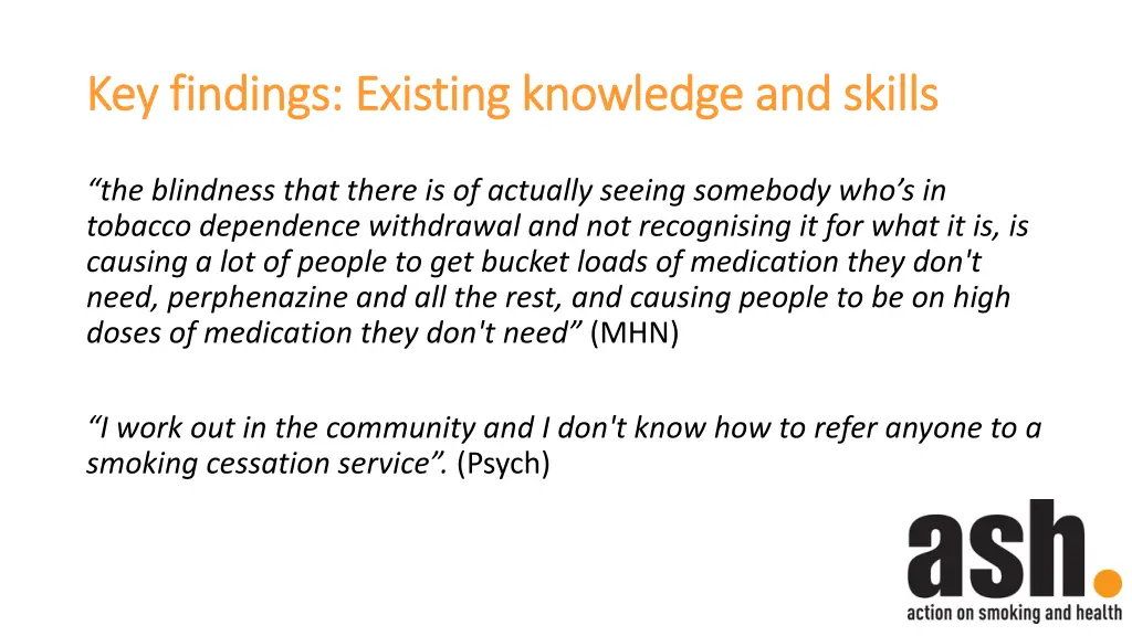 key findings existing knowledge and skills 1