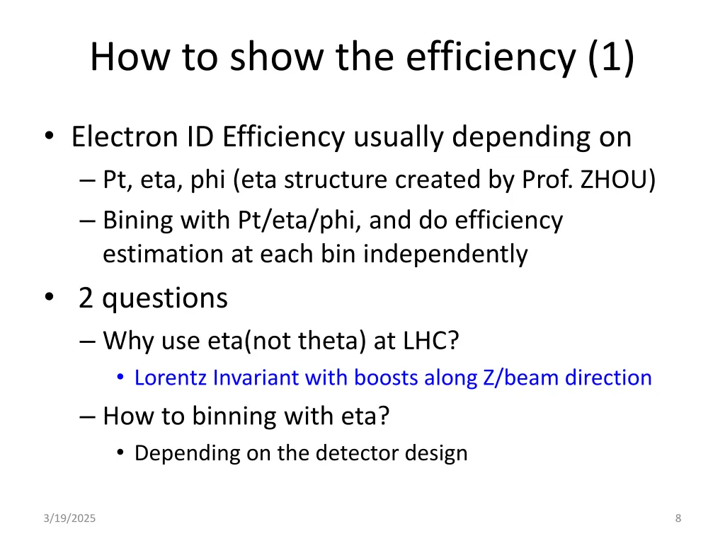 how to show the efficiency 1