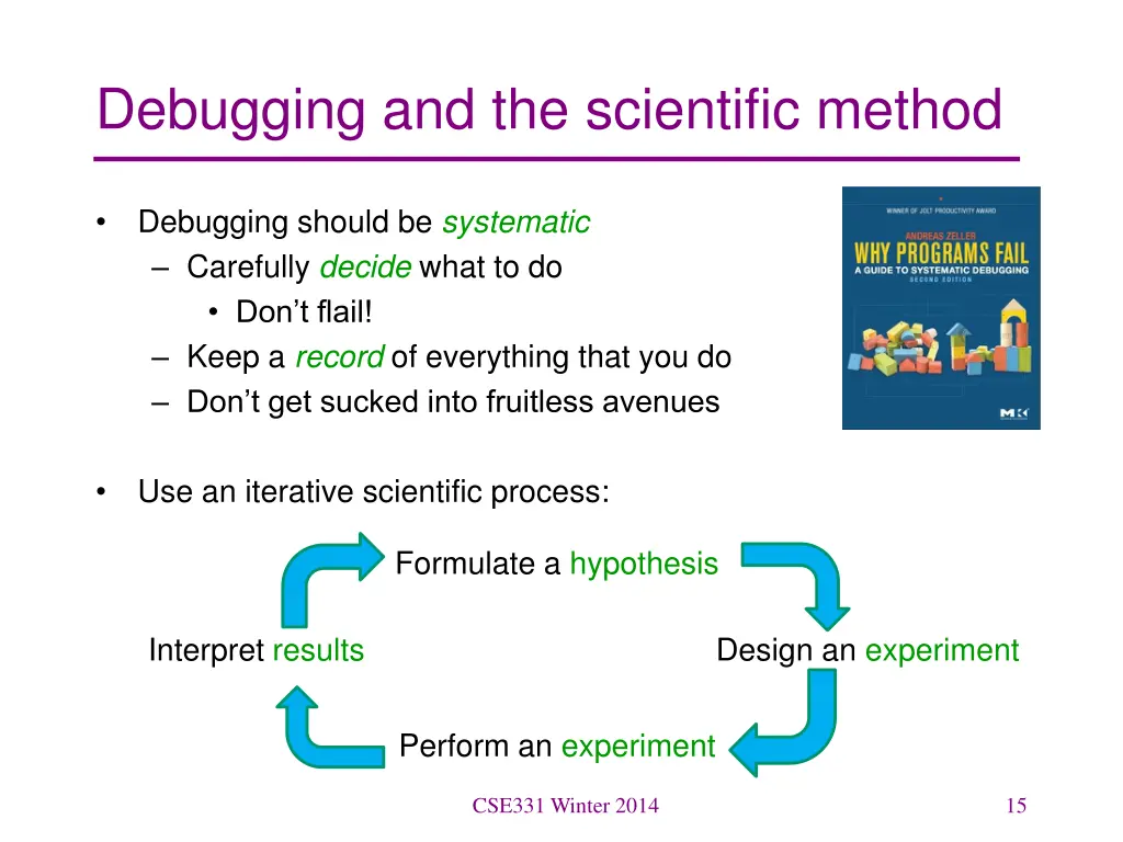 debugging and the scientific method