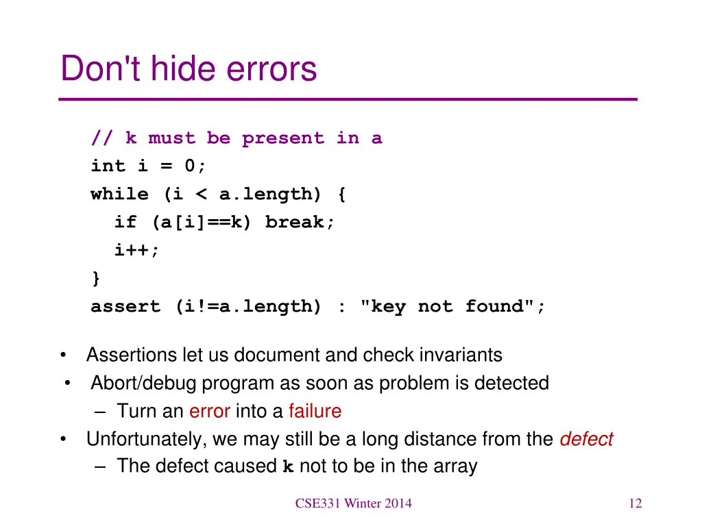 don t hide errors 2