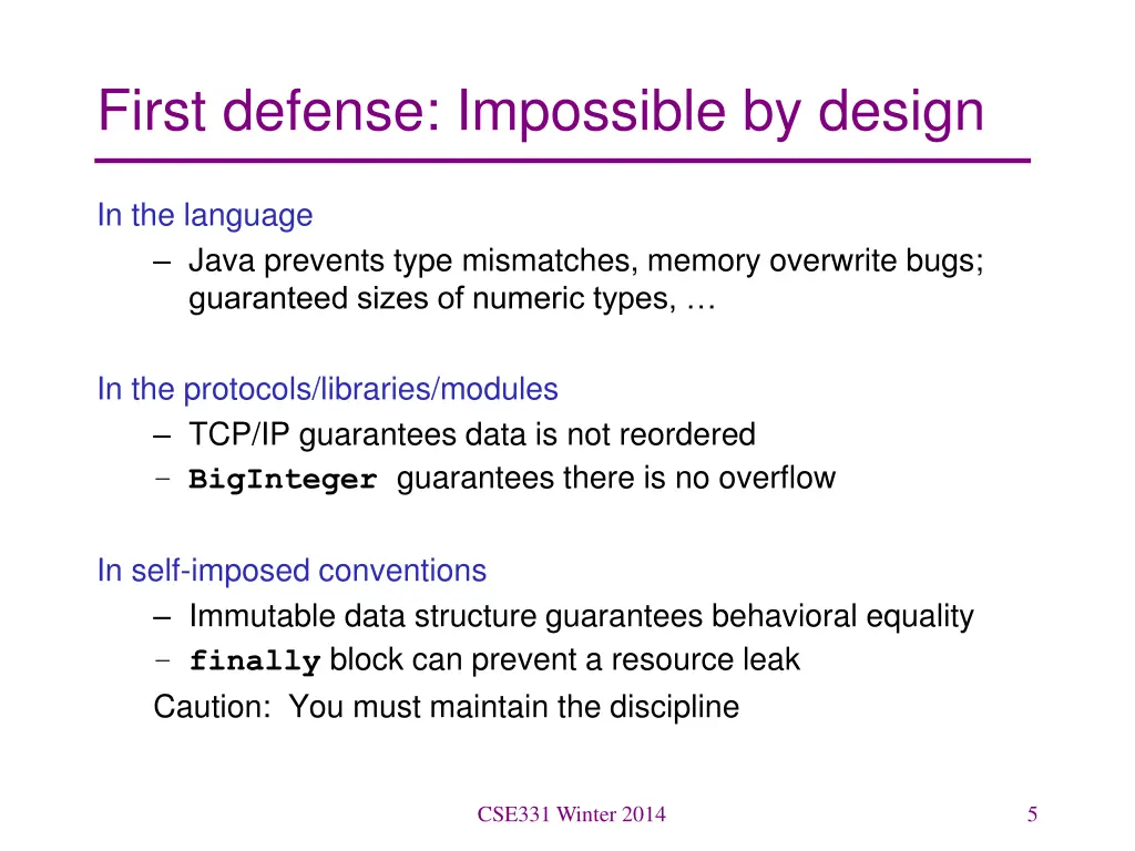 first defense impossible by design