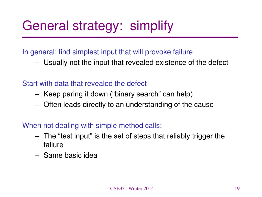 general strategy simplify
