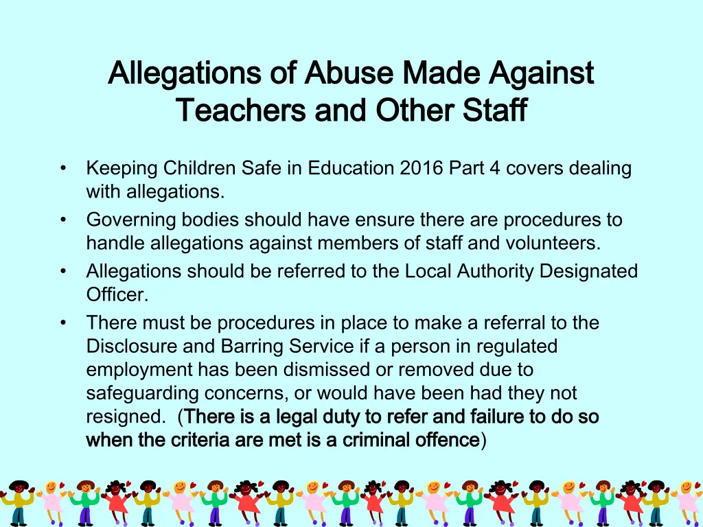 allegations of abuse made against allegations