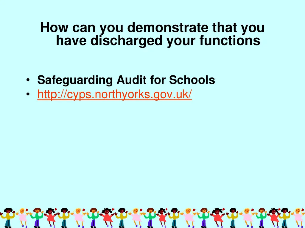 how can you demonstrate that you have discharged