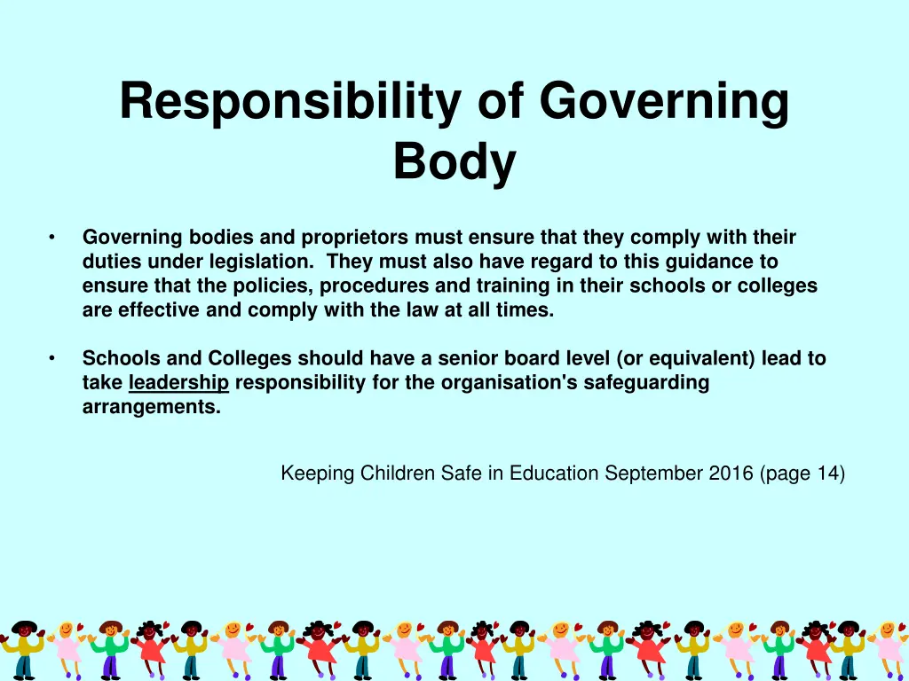 responsibility of governing body