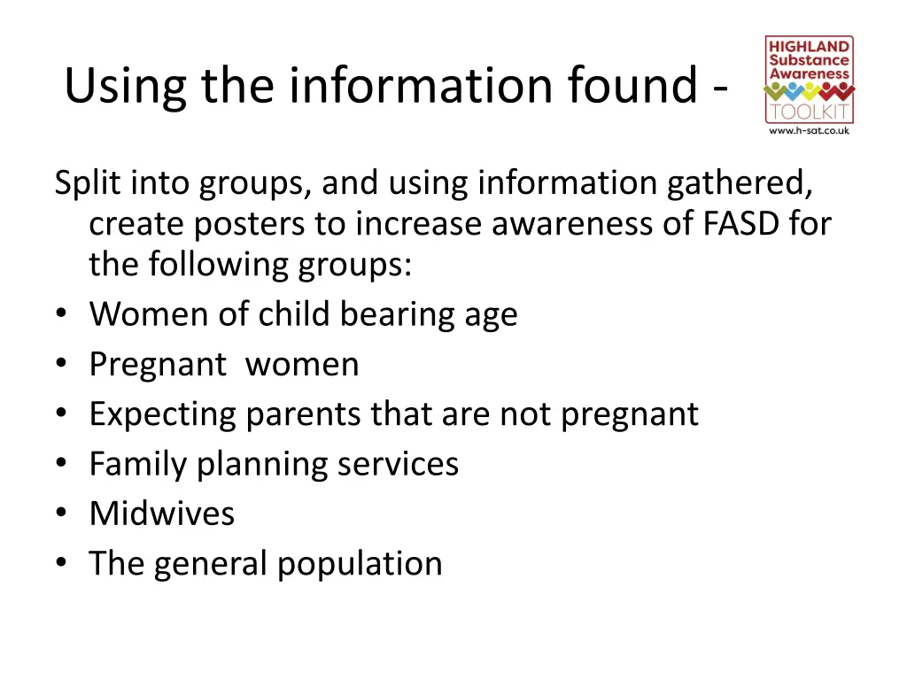 using the information found