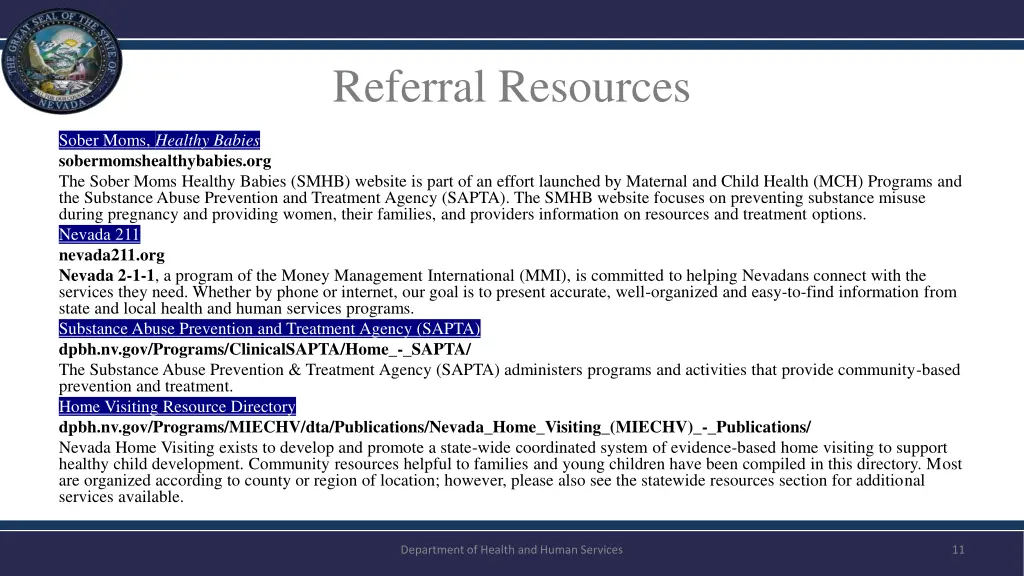 referral resources