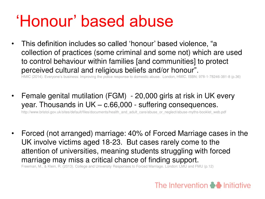 honour based abuse
