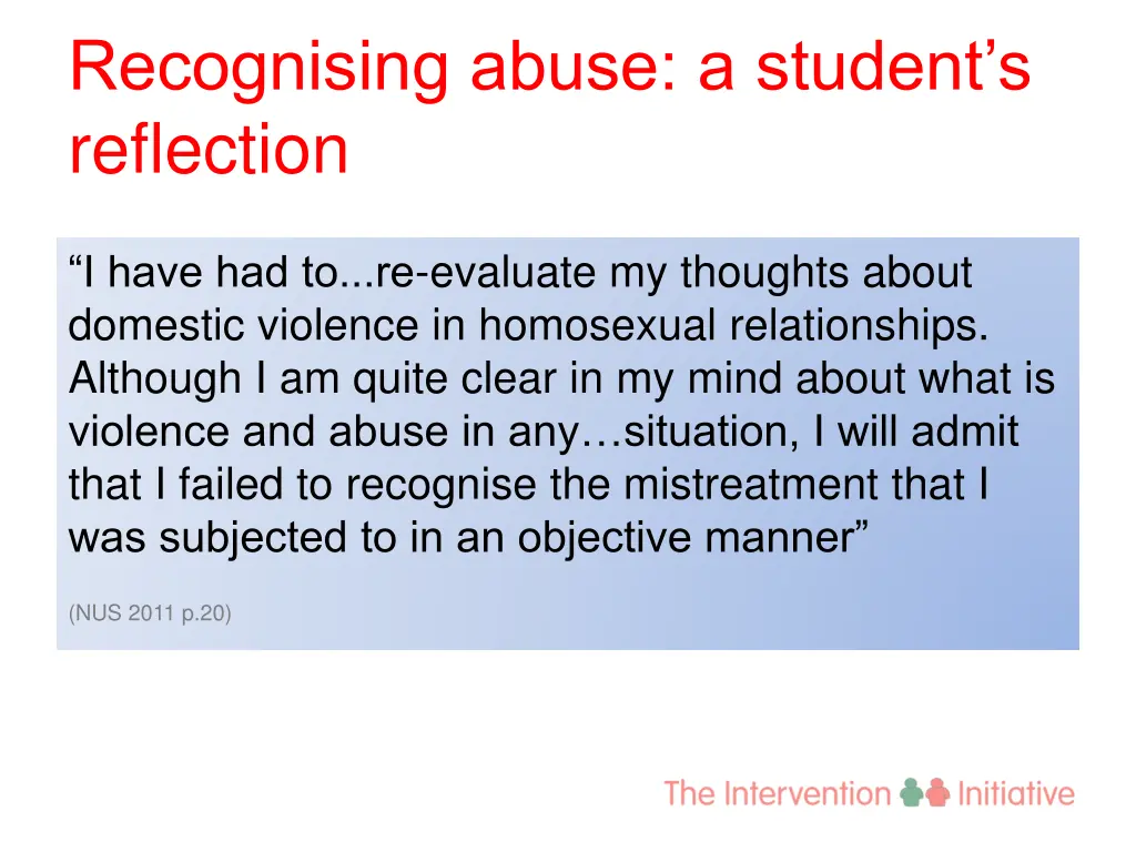 recognising abuse a student s reflection