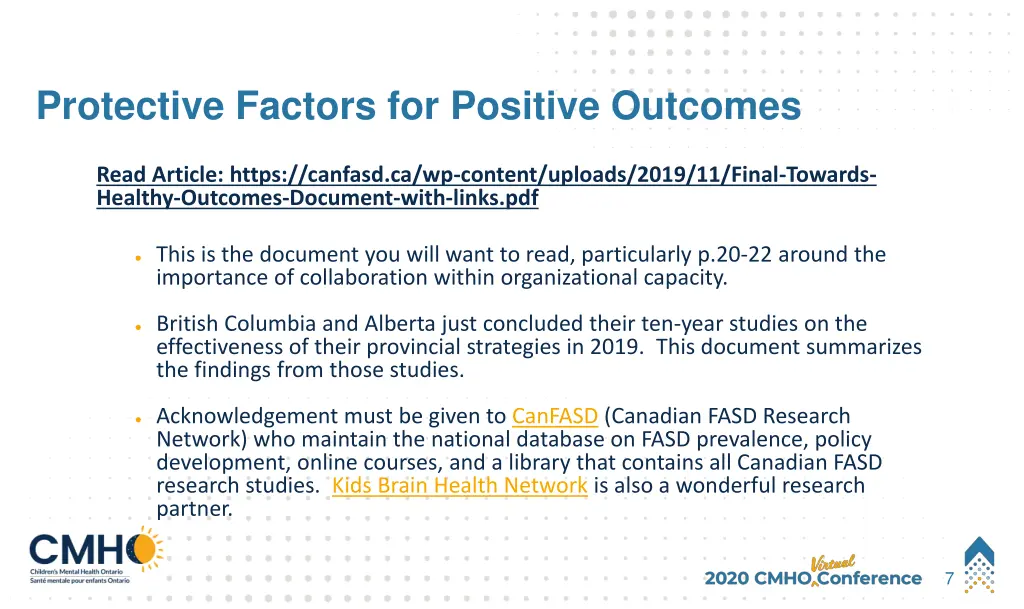 protective factors for positive outcomes