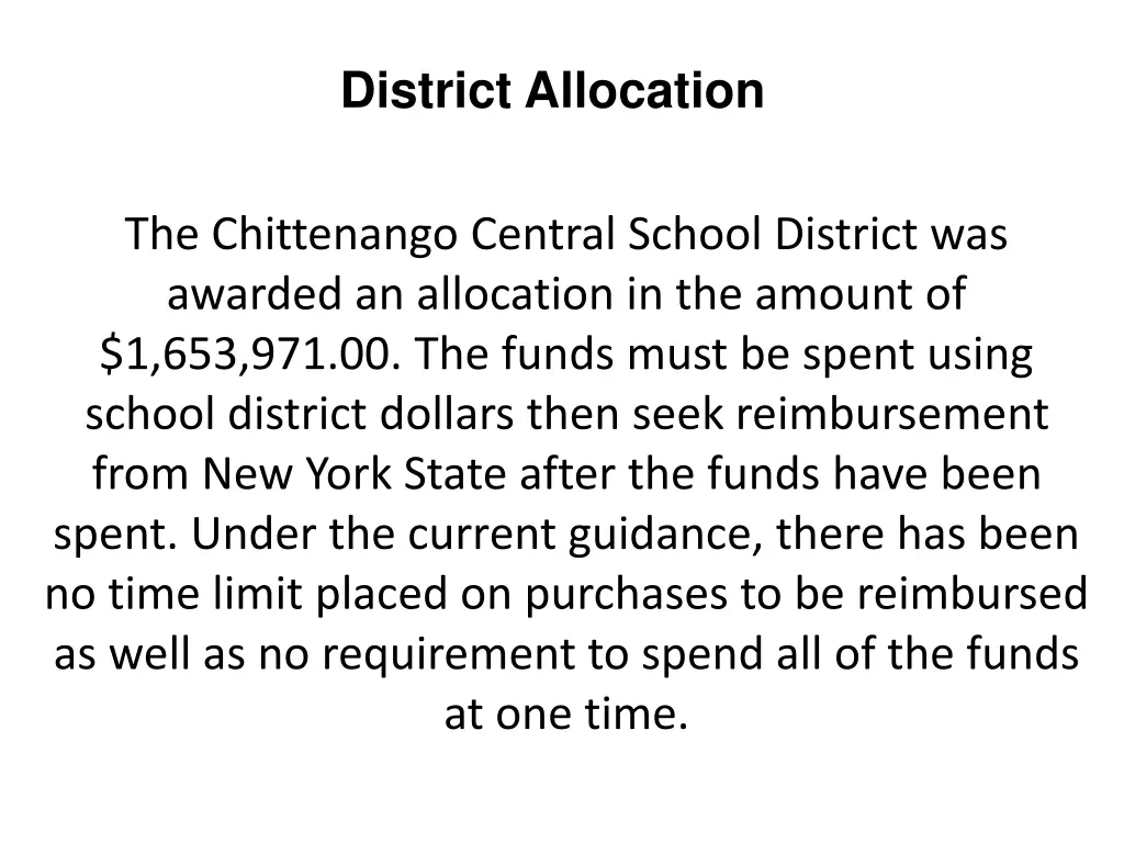 district allocation