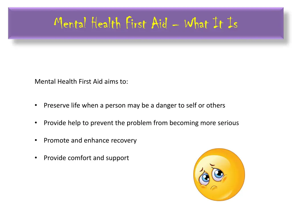 mental health first aid what it is
