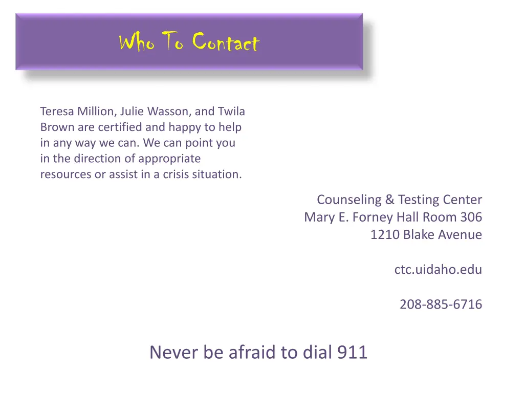 who to contact