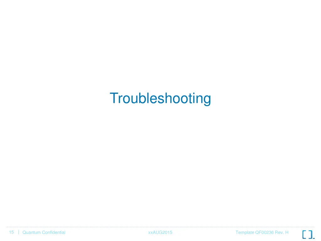 troubleshooting