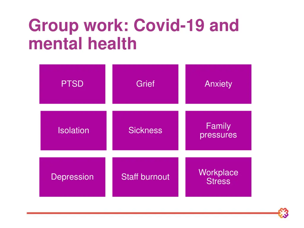 group work covid 19 and mental health