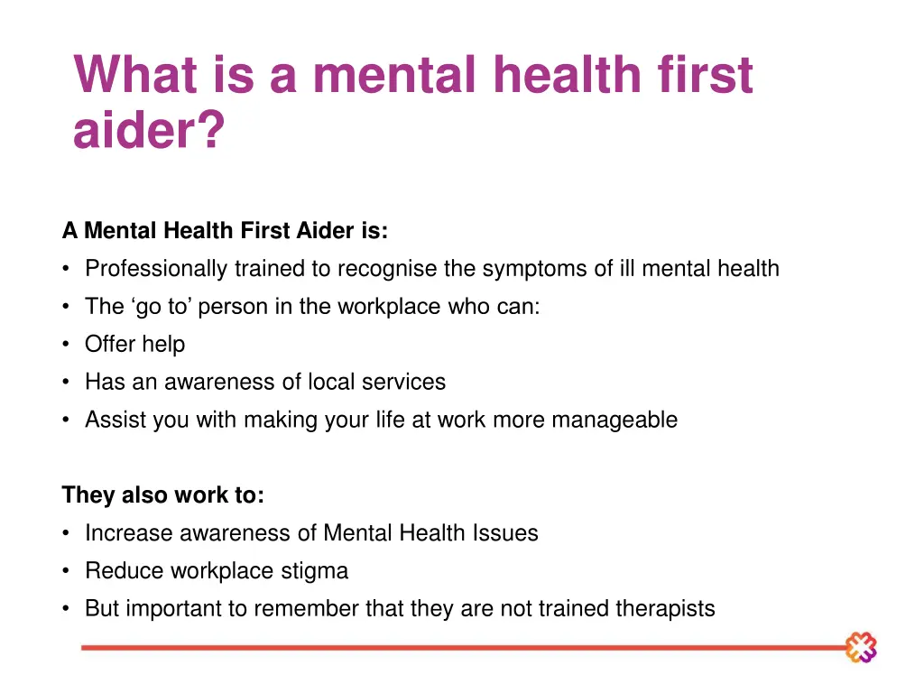 what is a mental health first aider