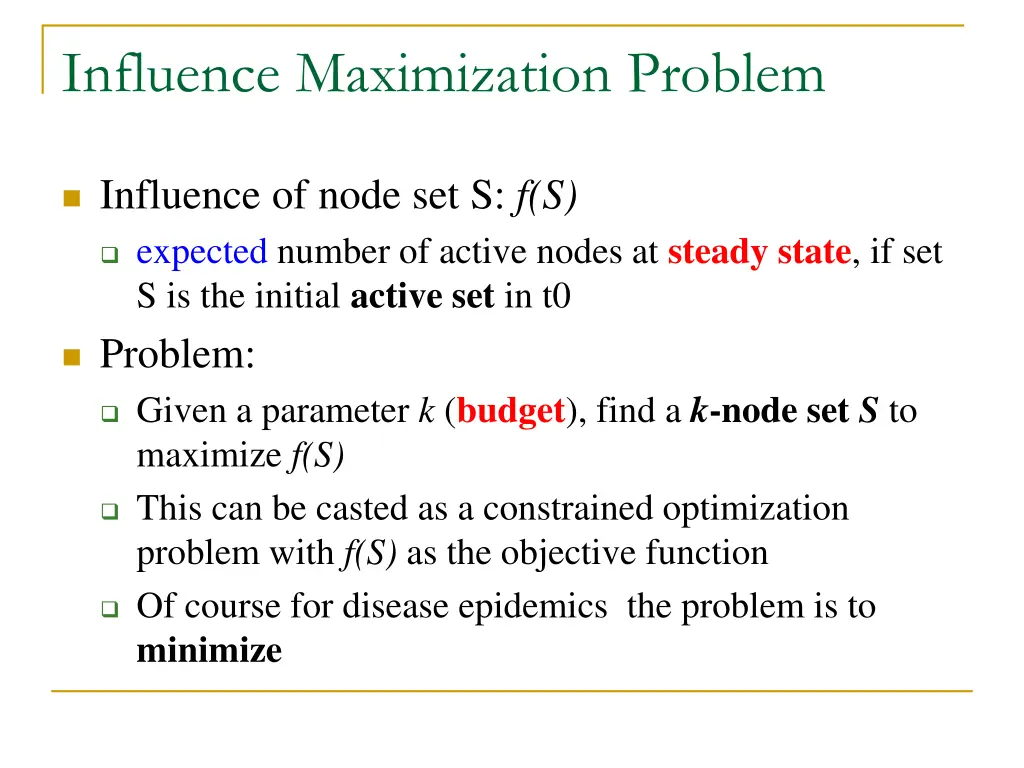 influence maximization problem