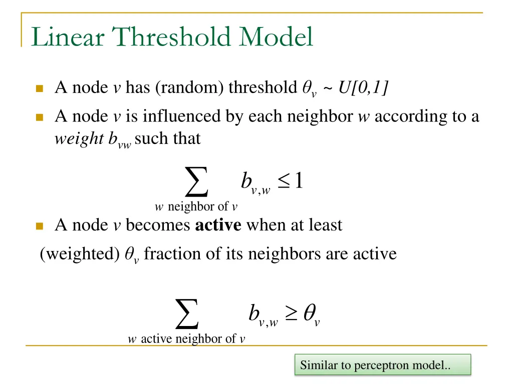linear threshold model